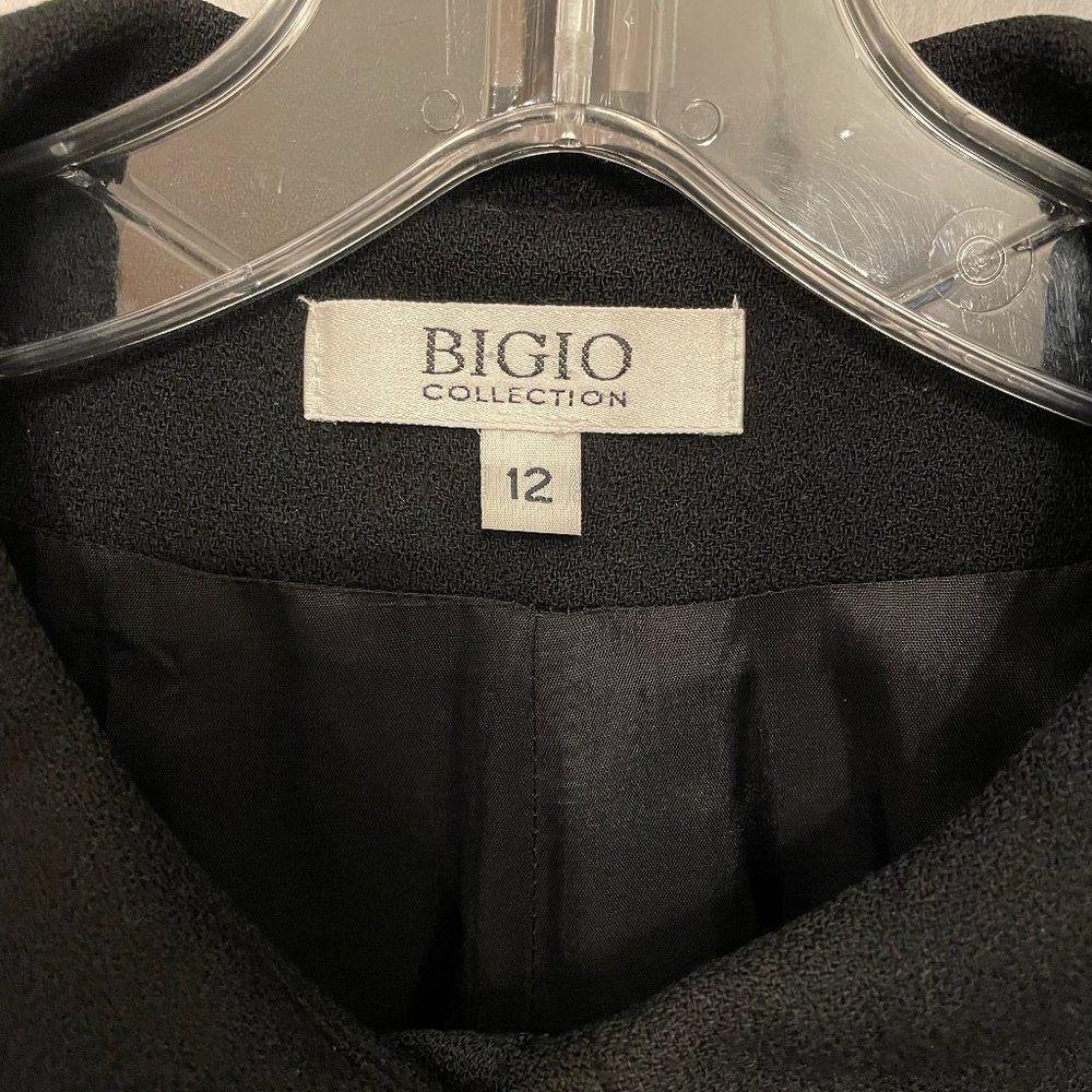 Bigio Collection Black Flower Button Wool Blazer - image 3